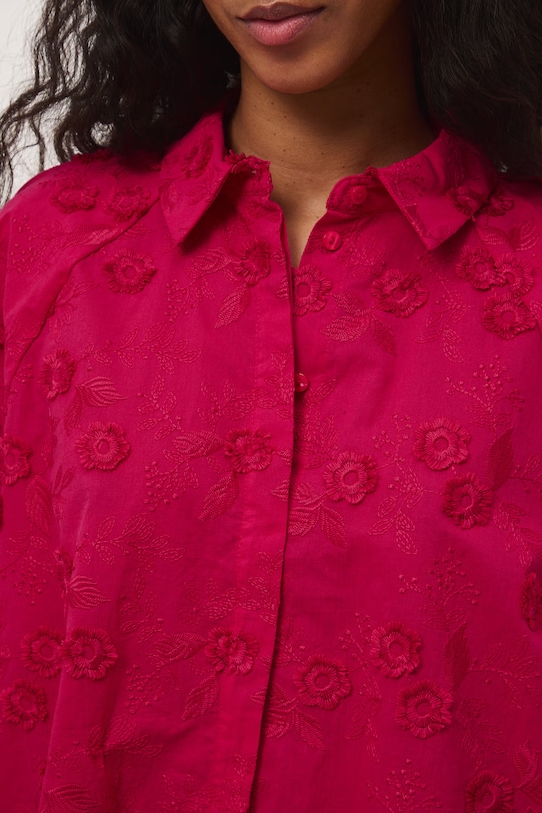 Koszula damska bawełniana żakardowa RS26-KDD500 różowy