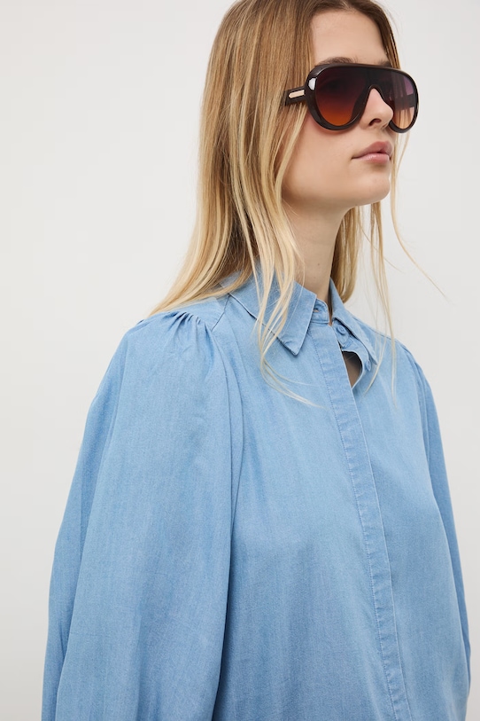 Medicine koszula damska z lyocellu niebieski RS26-KDD601