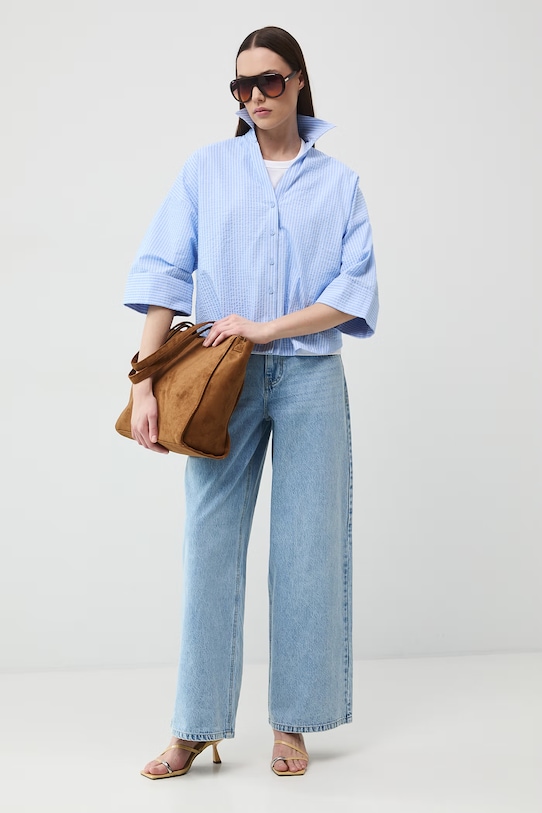 Medicine koszula damska bawełniana z elastanem RS26-KDD603 niebieski RS26