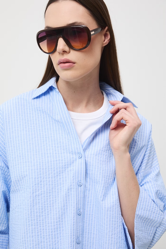 Medicine koszula damska bawełniana z elastanem niebieski RS26-KDD603