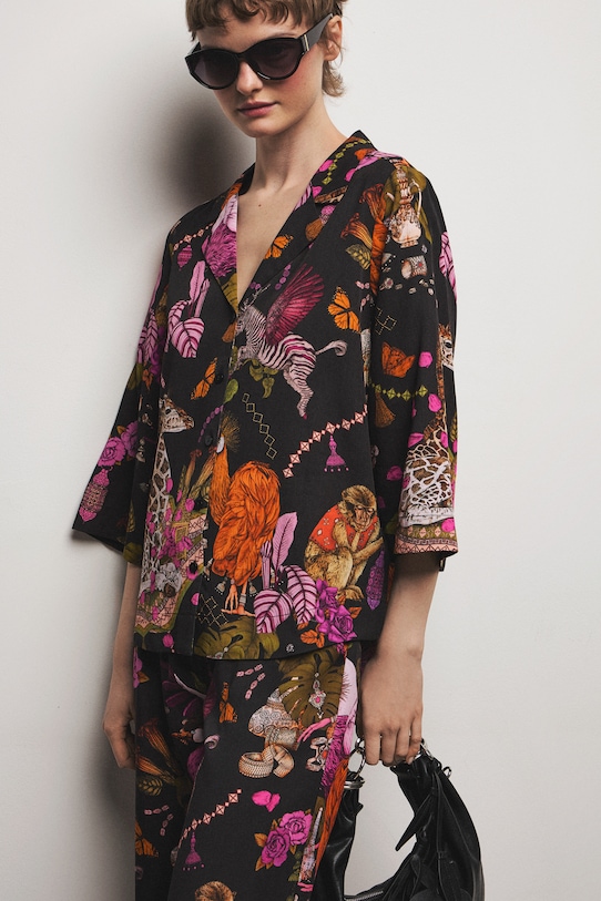 Košeľa dámska s lyocellom z kolekcie Ilona Tambor x Medicine čierna RS26-KDD650