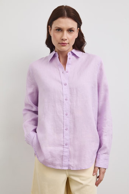 Medicine koszula damska lniana RS26-KDD700 fioletowy RS26