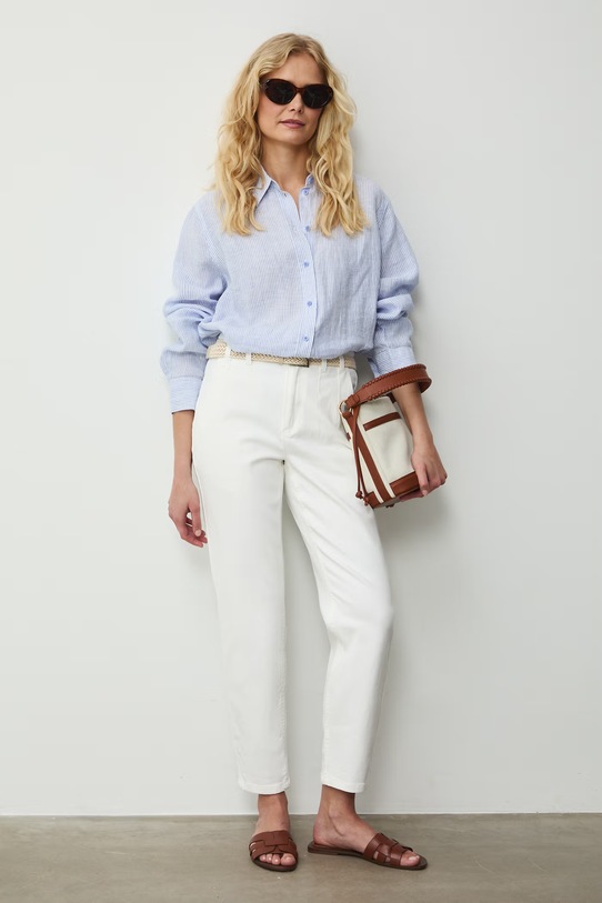 Medicine koszula damska lniana RS26-KDD700 niebieski RS26