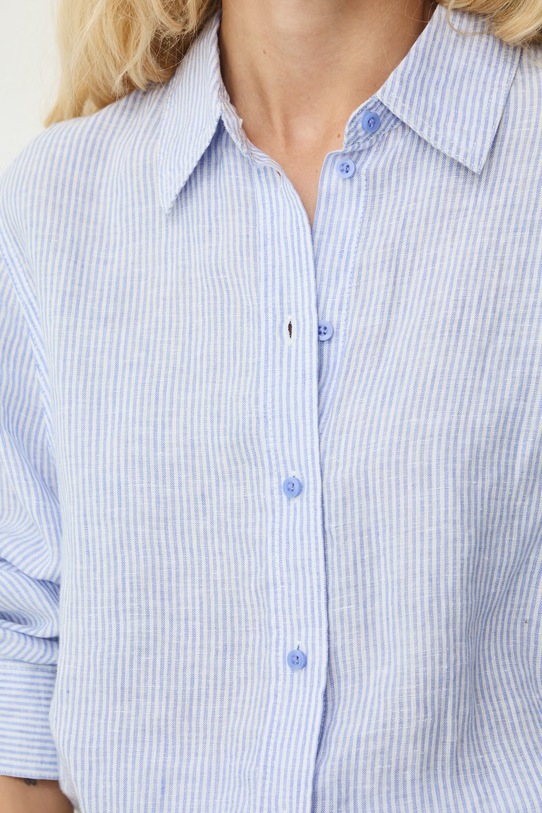 Medicine koszula damska lniana RS26-KDD700 niebieski