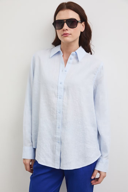 Medicine koszula damska lniana niebieski RS26-KDD700