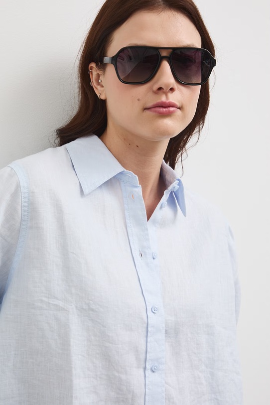 Medicine koszula damska lniana niebieski RS26-KDD700