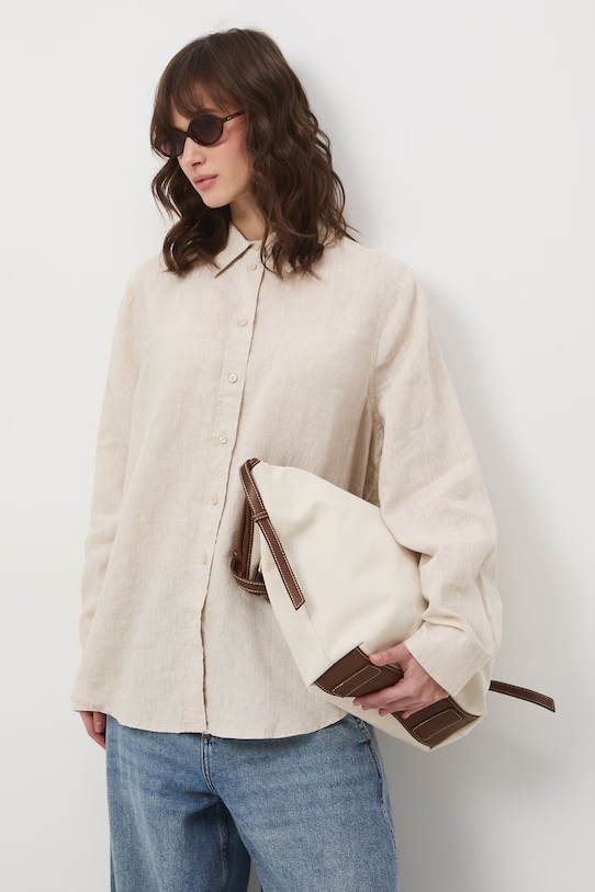 Medicine koszula damska lniana beżowy RS26-KDD700
