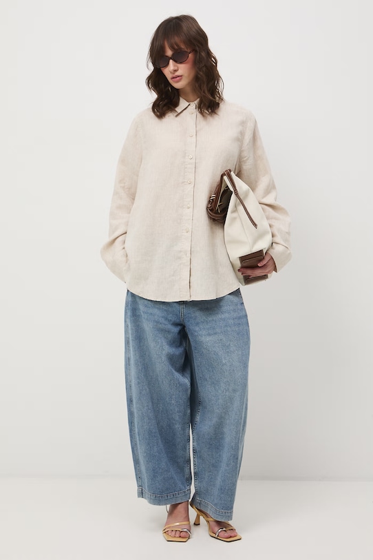 Medicine koszula damska lniana RS26-KDD700 beżowy RS26