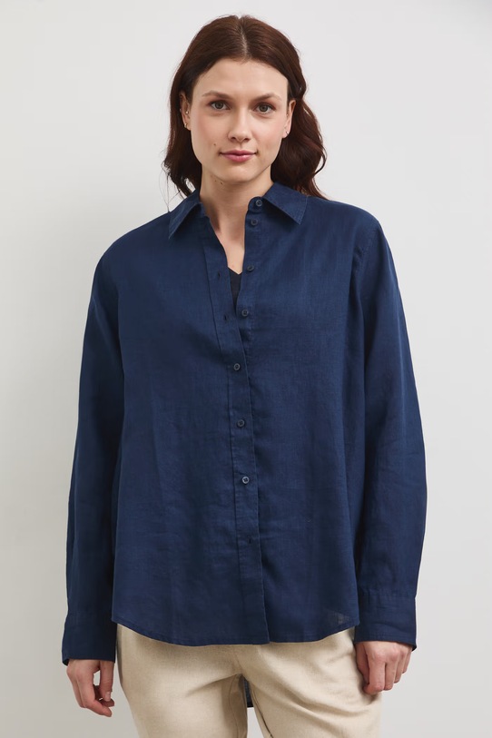 Medicine koszula damska lniana granatowy RS26-KDD700