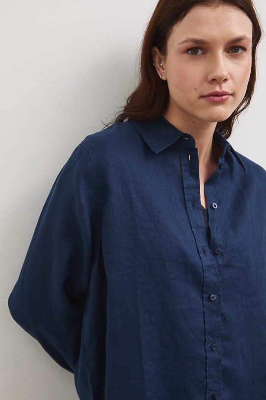 Medicine koszula damska lniana RS26-KDD700 granatowy
