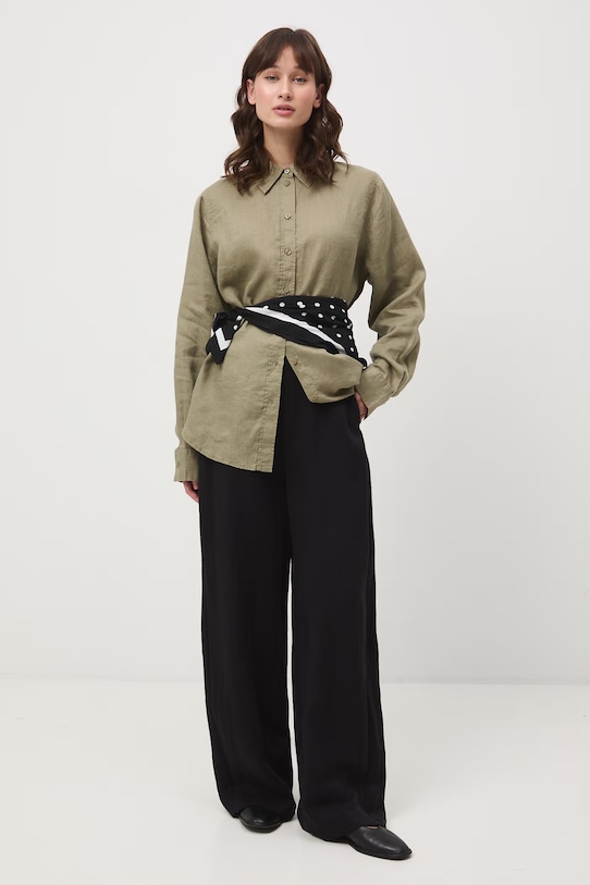 Medicine koszula damska lniana zielony RS26-KDD700