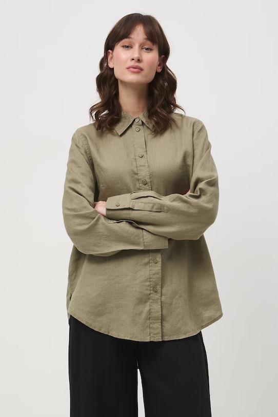 Medicine koszula damska lniana RS26-KDD700 zielony RS26