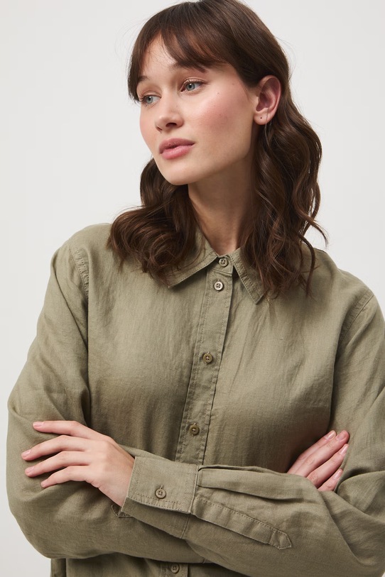 Medicine koszula damska lniana zielony RS26-KDD700