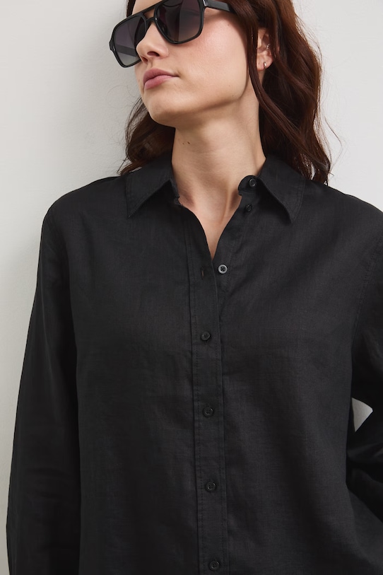 Medicine koszula damska lniana czarny RS26-KDD700