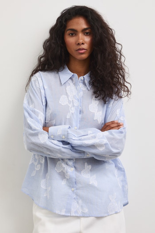 Koszula damska bawełniana niebieski RS26-KDD800
