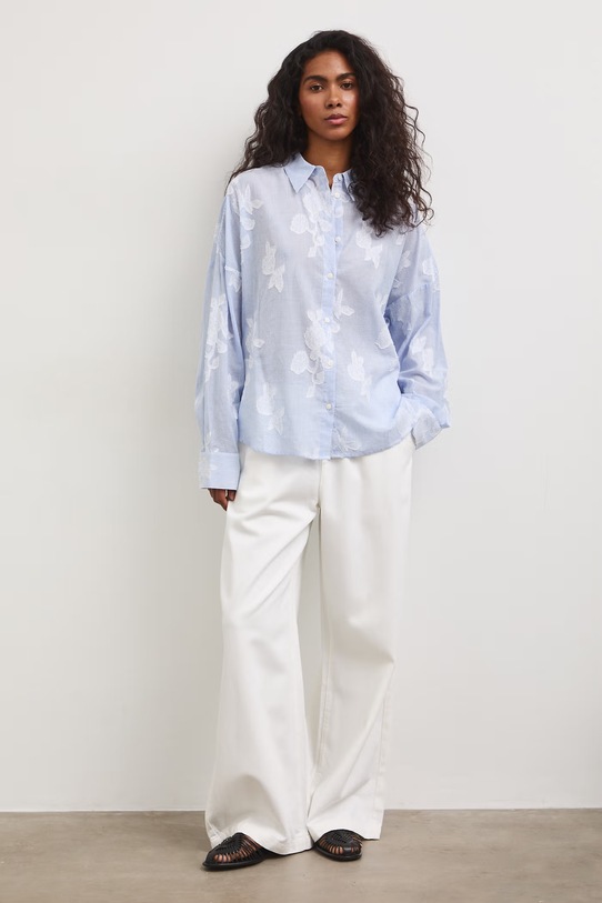 Koszula damska bawełniana RS26-KDD800 niebieski RS26