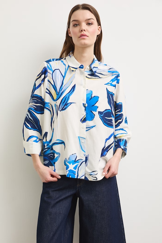 Medicine košeľa dámska s prímesou ľanu béžová RS26-KDD801