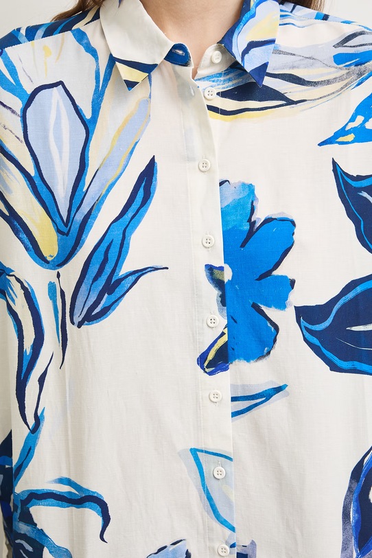 Medicine košeľa dámska s prímesou ľanu RS26-KDD801 béžová