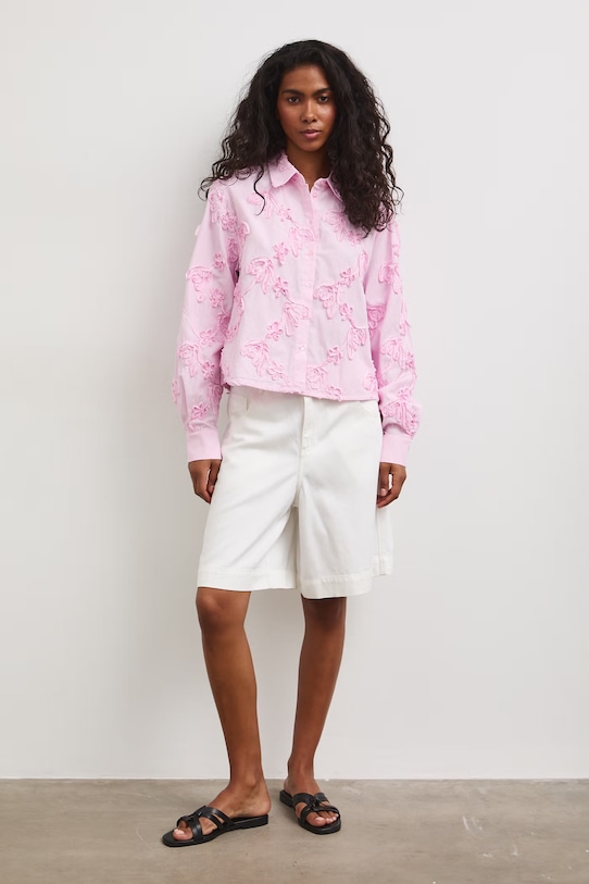 Medicine koszula damska z bawełną różowy RS26-KDD808