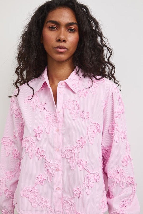 Medicine koszula damska z bawełną różowy RS26-KDD808