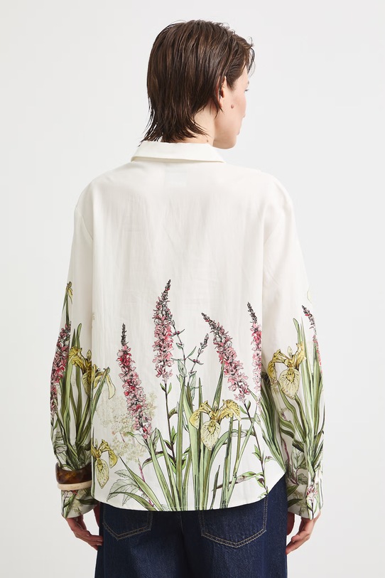 Koszula damska z dodatkiem lnu z kolekcji Bieszczadzki Park Narodowy x Medicine biały RS26-KDD850