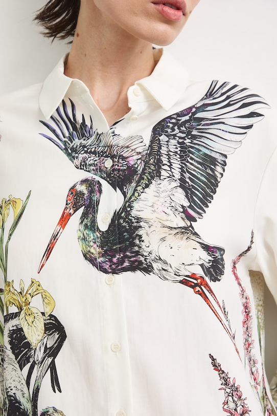 Koszula damska z dodatkiem lnu z kolekcji Bieszczadzki Park Narodowy x Medicine RS26-KDD850