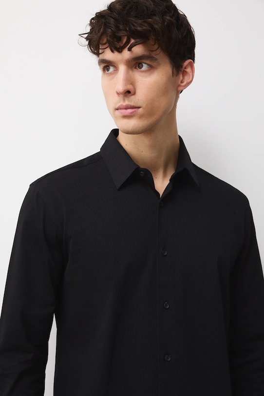 Košeľa Medicine jemný vzor čierna RS26-KDM010