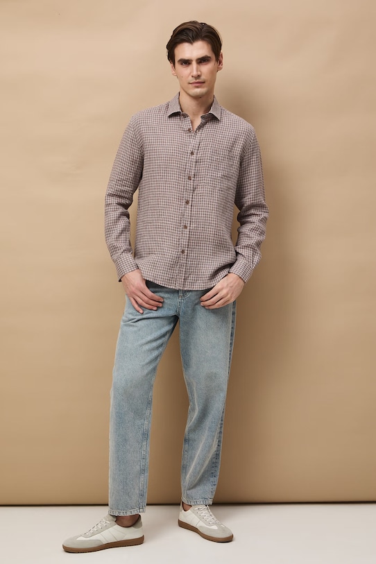 Koszula męska lniana multicolor RS26-KDM051