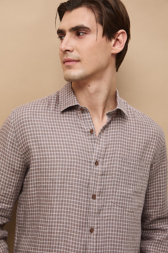 Koszula męska lniana RS26-KDM051 multicolor