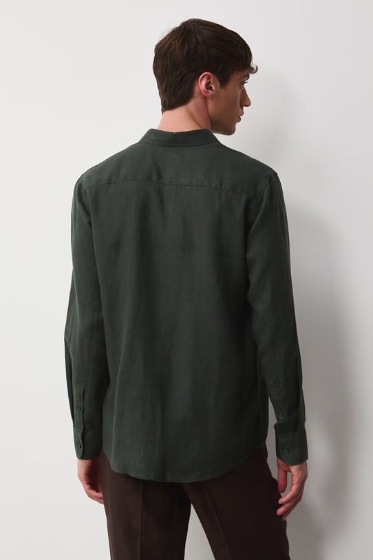 Odzież Koszula męska lniana RS26-KDM071 zielony