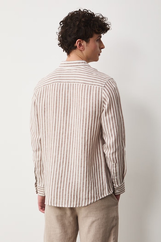 Odzież Koszula męska lniana RS26-KDM071 brązowy