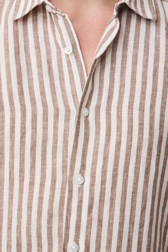 Koszula męska lniana RS26-KDM071 brązowy