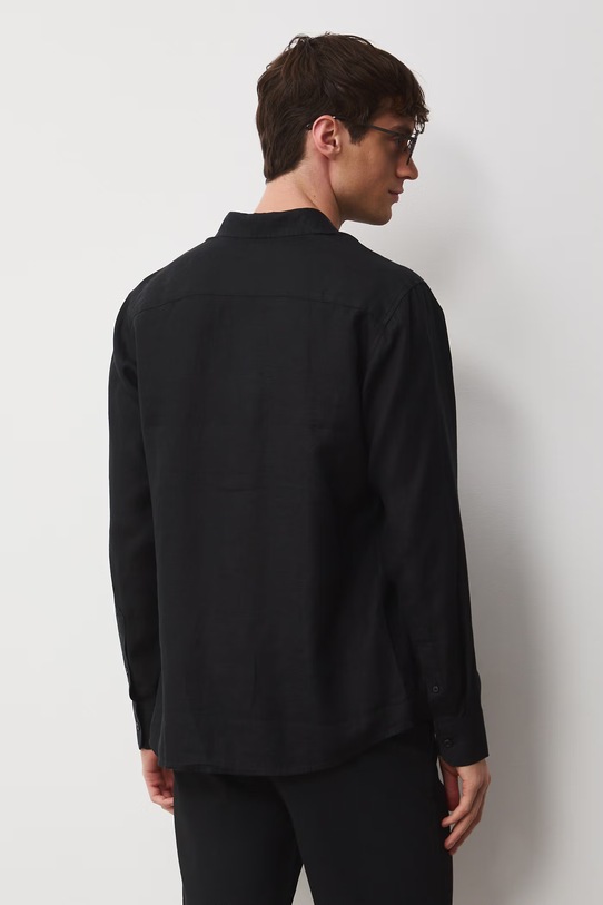 Odzież Koszula męska lniana RS26-KDM071 czarny