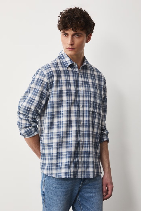 Medicine koszula męska z wiskozą niebieski RS26-KDM072
