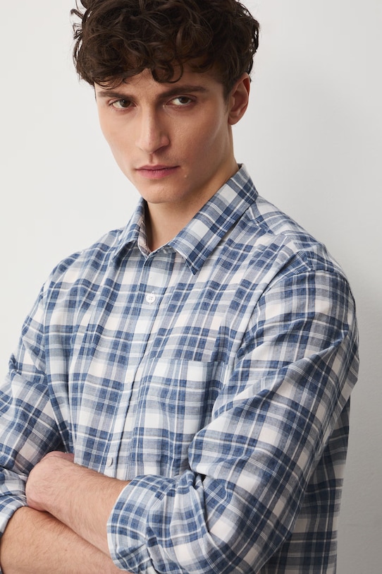 Medicine koszula męska z wiskozą niebieski RS26-KDM072