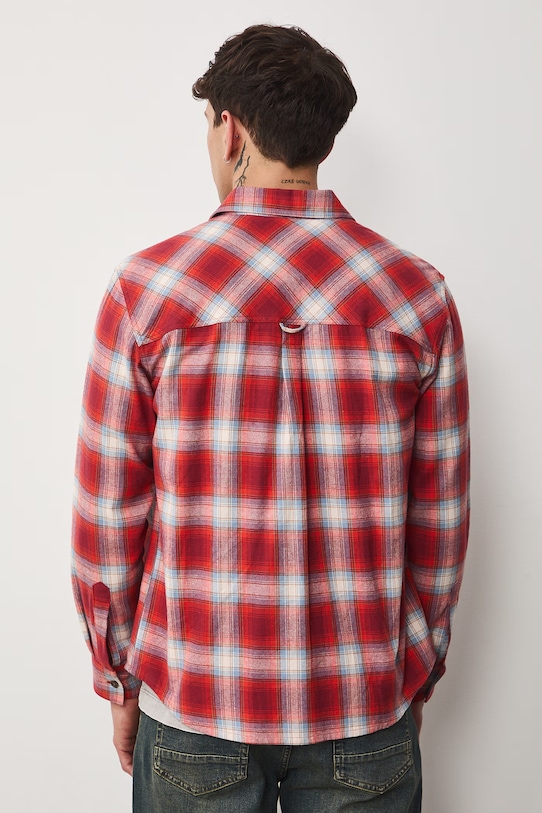 Odzież Koszula bawełniana męska z kołnierzykiem klasycznym w kratę RS26-KDM400 multicolor