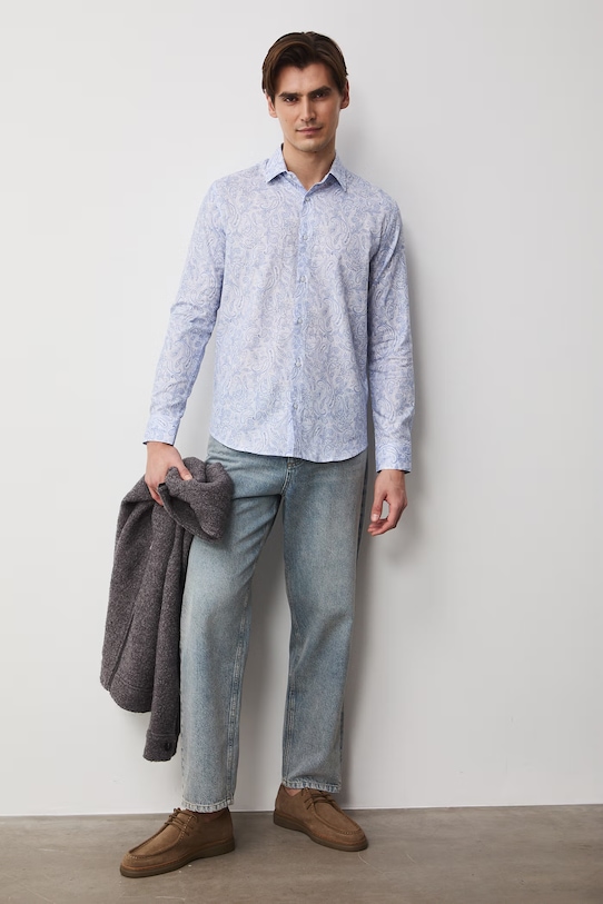 Koszula męska bawełniana niebieski RS26-KDM502