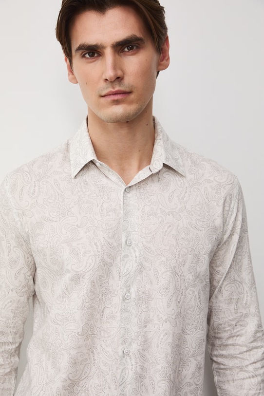 Koszula męska bawełniana beżowy RS26-KDM502