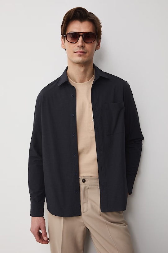 Medicine koszula męska z bawełną RS26-KDM504 szary RS26