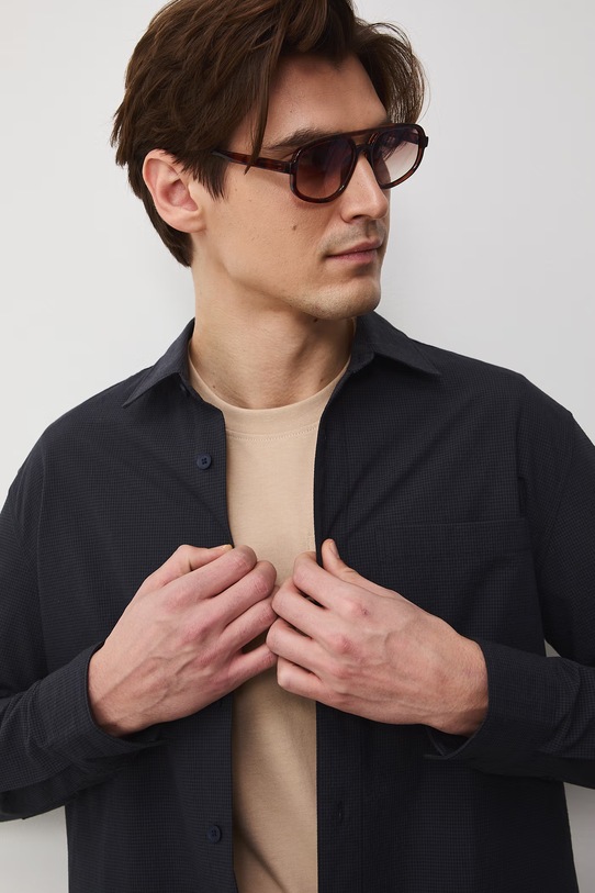 Medicine koszula męska z bawełną szary RS26-KDM504