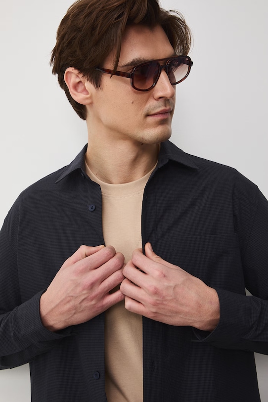 Medicine koszula męska z bawełną szary RS26-KDM504