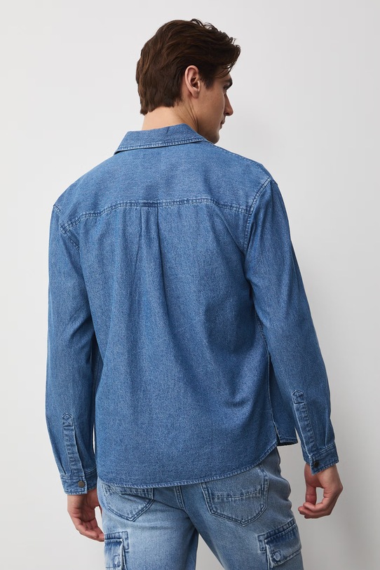 Oblečenie Košeľa pánska bavlnená RS26-KDM505 tmavomodrá