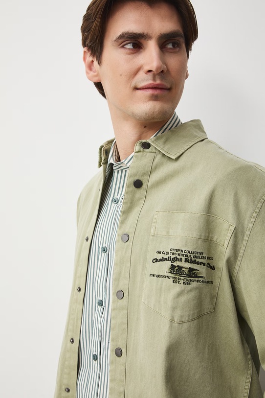 Košeľa pánska bavlnená zelená RS26-KDM505