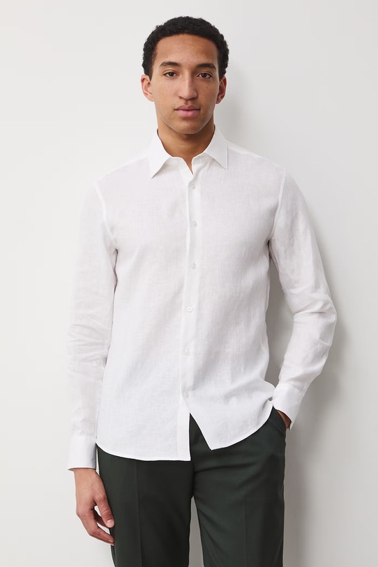 Medicine koszula męska lniana biały RS26-KDM600