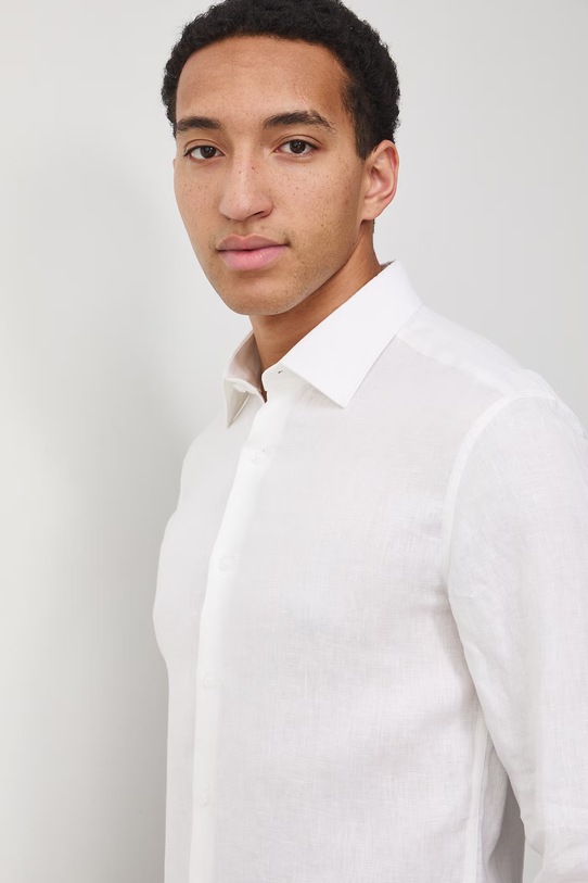 Medicine koszula męska lniana biały RS26-KDM600