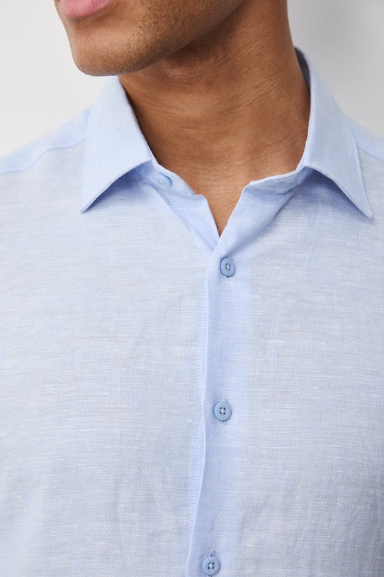 Medicine koszula męska lniana RS26-KDM600 niebieski