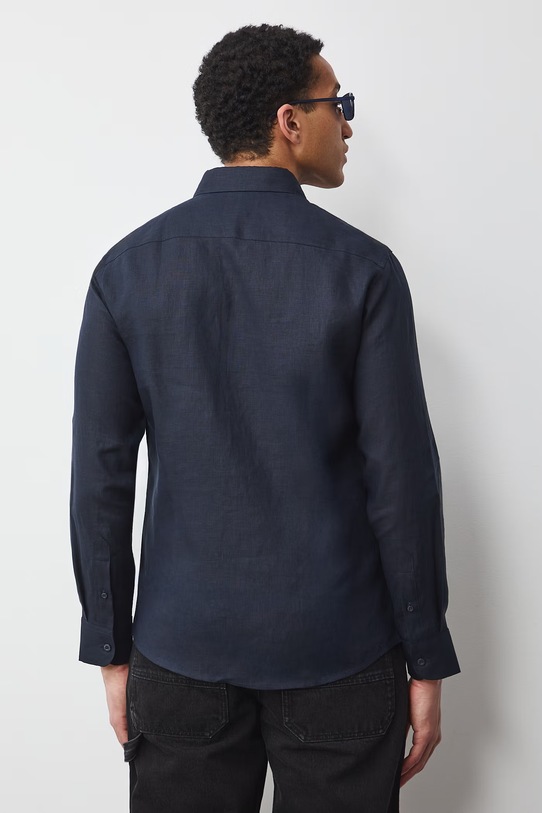 Odzież Medicine koszula męska lniana RS26-KDM600 granatowy