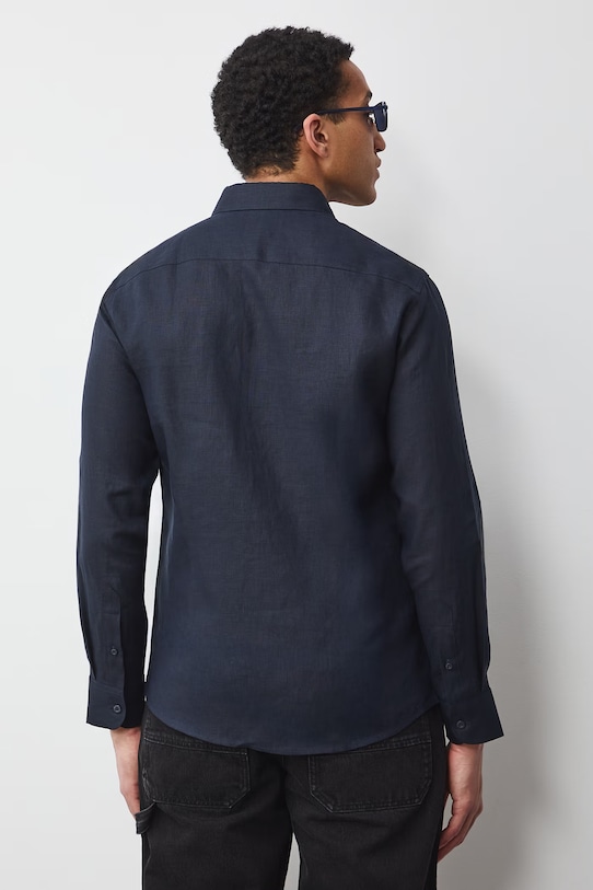 Odzież Medicine koszula męska lniana RS26-KDM600 granatowy
