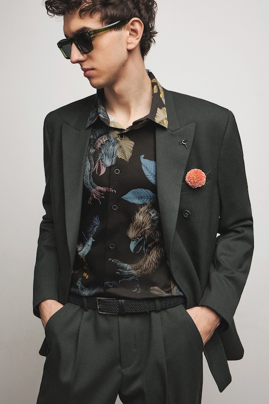 Medicine koszula męska z bawełną multicolor RS26-KDM651