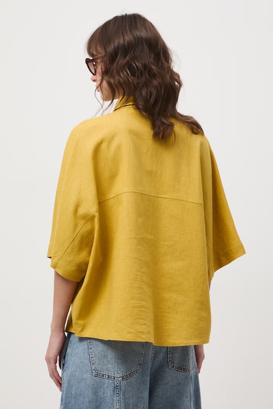 Odzież Koszula damska z lnem gładka RS26-KKD700 zielony